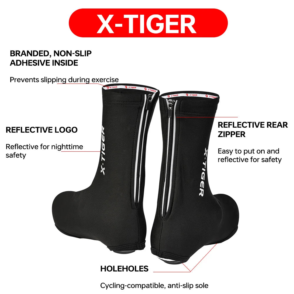 X-TIGER Winter Thermal Fleece Cycling Shoe Covers | Waterproof