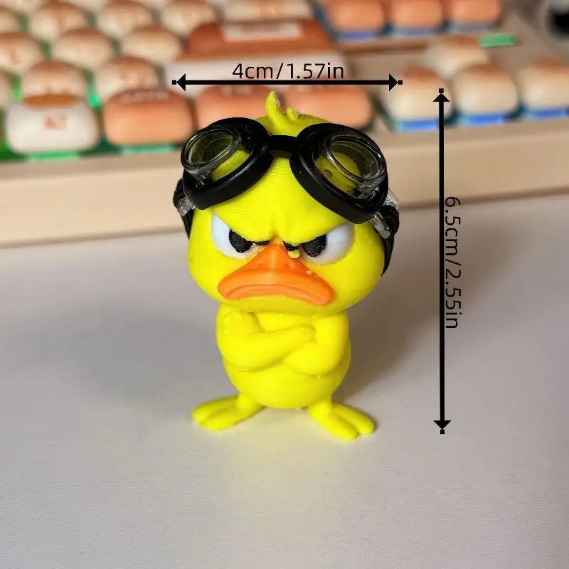 Funny Yellow Duck Statue – 3D Printed Resin Home & Car Decor