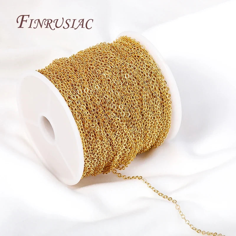 18K Gold Plated O-Shape Chain Spool | 2mm DIY Jewelry Making