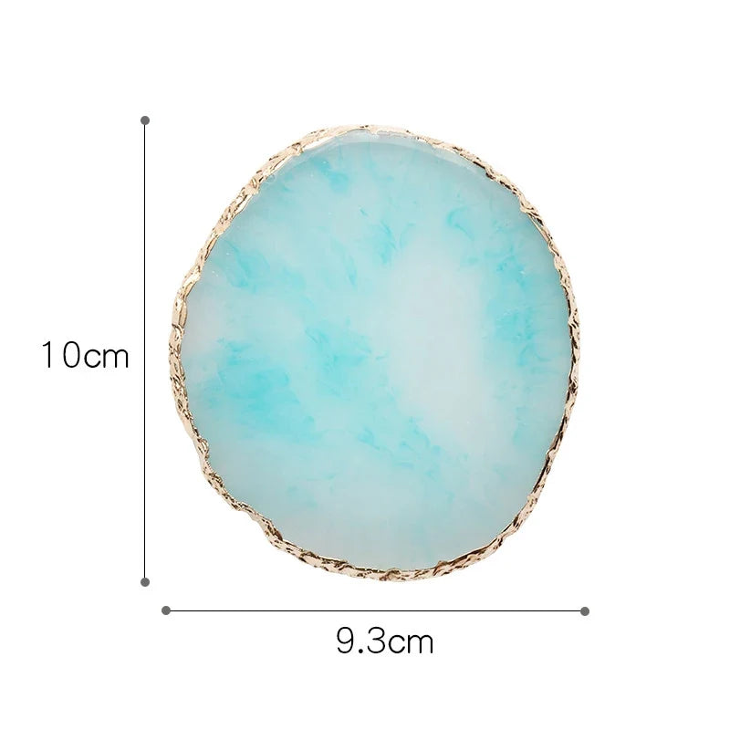 Round Resin Onyx Stone Nail Palette & Gel Polish Mixing Tray