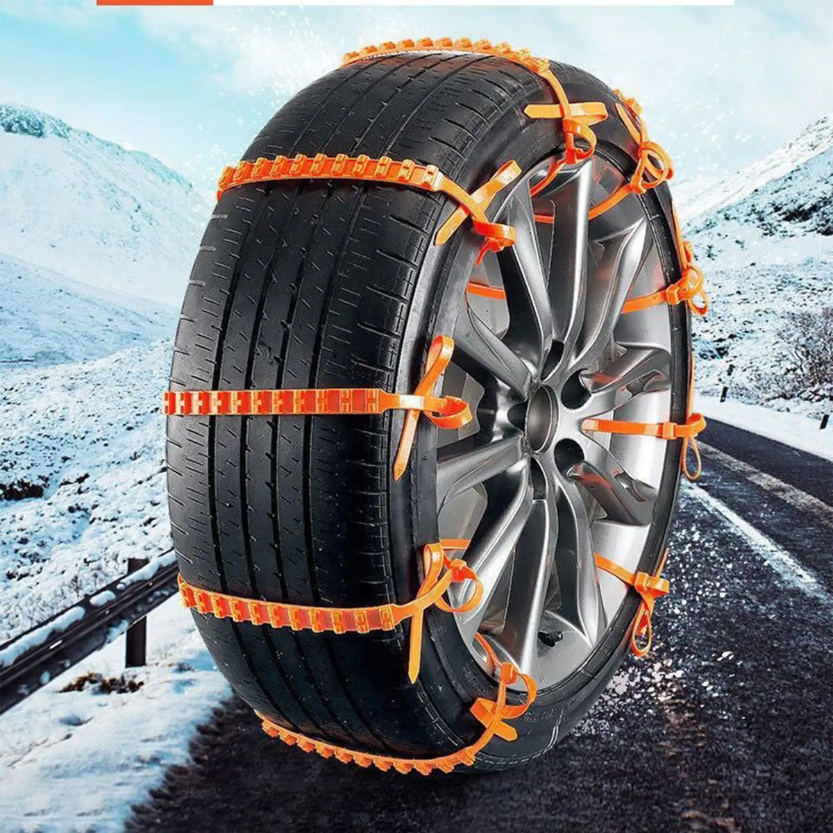 Tire Snow Chains 10-Piece Anti-Slip Zip Ties | Sedan SUV Truck