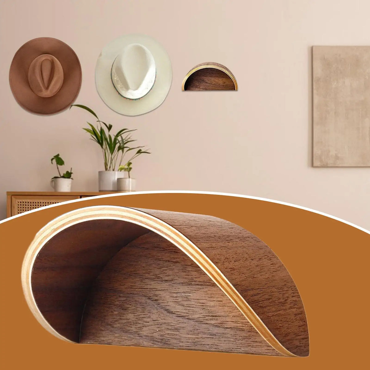 Wooden Cowboy Hat Rack – Wall-Mounted Hat Hanger & Organizer