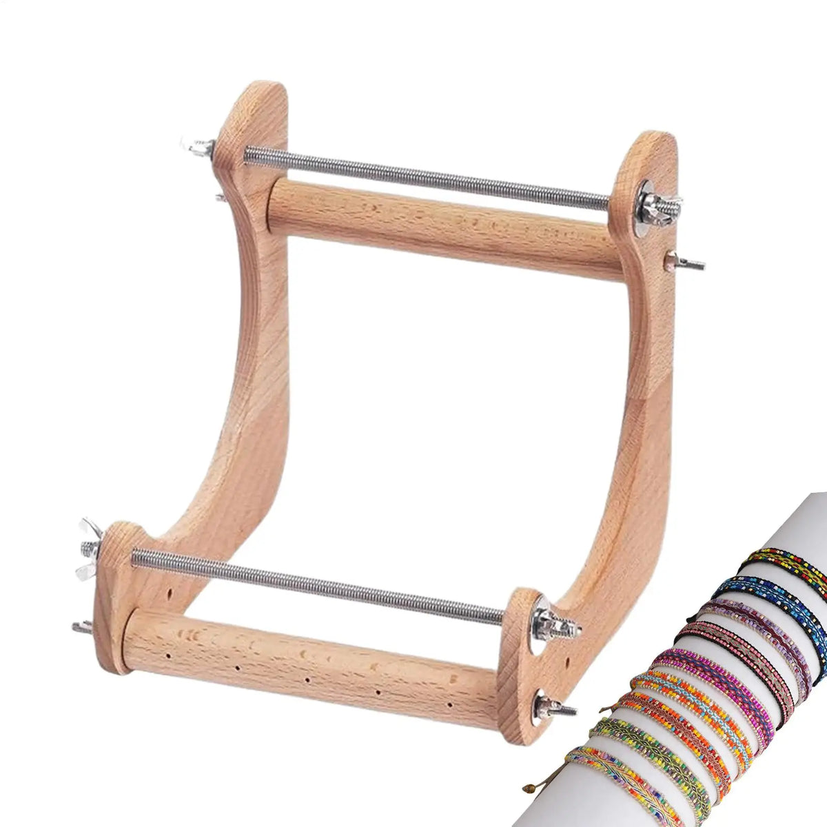 Wood Beading Loom – Adjustable Bracelet & Necklace Weaving Frame
