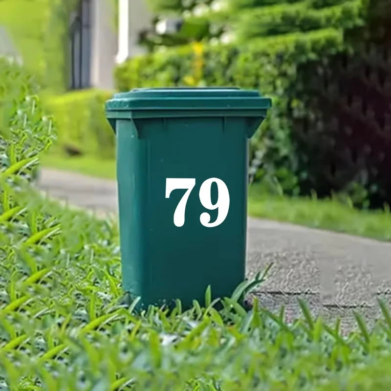 Wheelie Bin Stickers Weatherproof PVC Numbers & Letters Labels