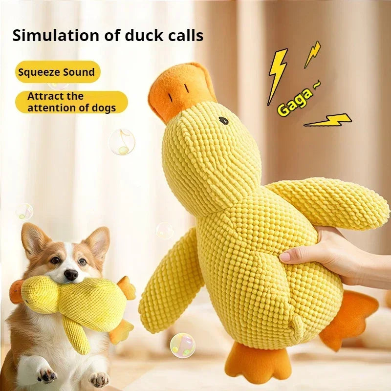 Squeaky Plush Duck Dog Toy – Bite-Resistant Chew Toy