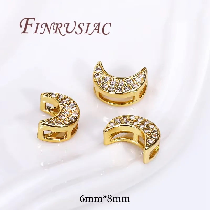 18K Gold Plated Zircon Flower Beads – DIY Jewelry Making