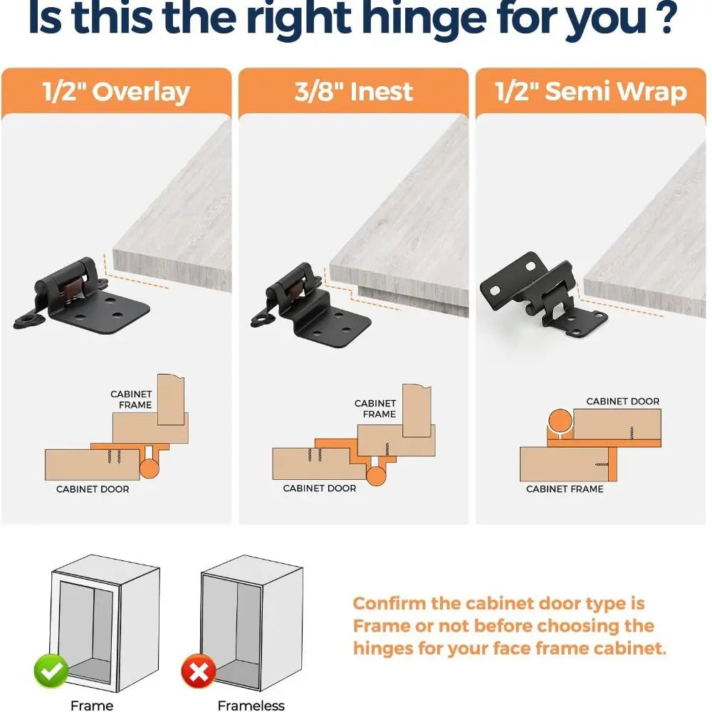 Semi-Concealed Soft-Close Cabinet Hinges | Face Frame Hardware