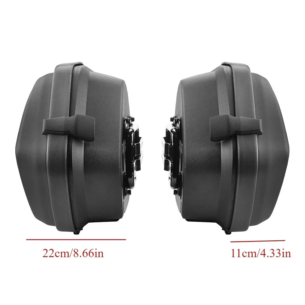 Universal Motorcycle Hard Saddlebags 23L ABS Side Cases Pair