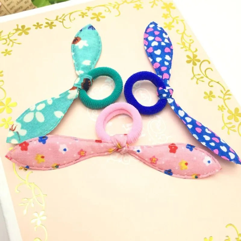 Bunny Ear Hair Bands 24 Mixed Colors – Nylon Cotton Elastics