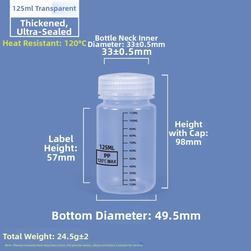 Wide Mouth Transparent Reagent Bottle 30–1000ml | Lab & Home