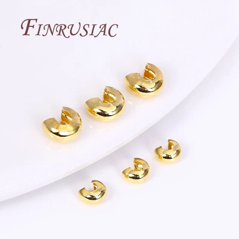 18K Gold Plated Crimp Beads, End Caps & Lobster Clasps