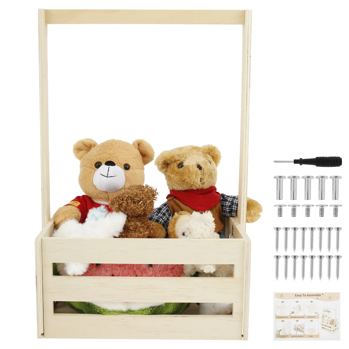 Wood Baby Storage Crate with Hanging Rack – Nursery Organizer