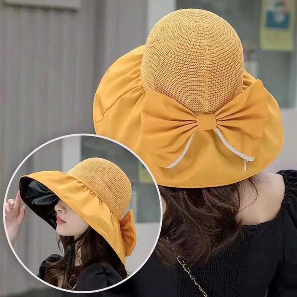Women's Wide Brim UV Bucket Hat – Foldable Beach Cap
