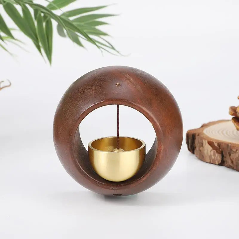 Black Walnut Wood Magnetic Entry Door Bell Hanging Chime