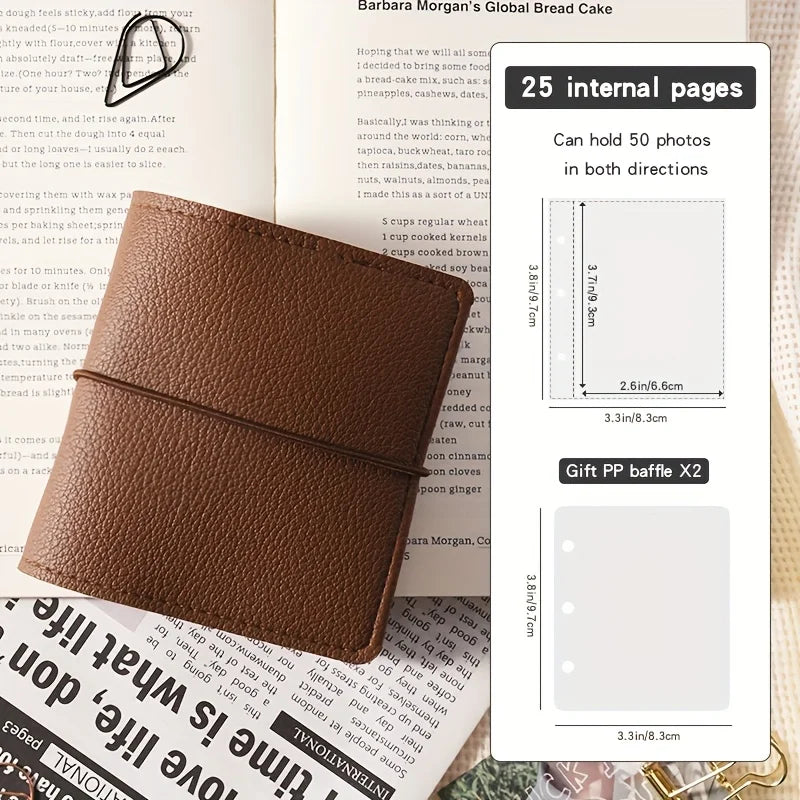 Mini Soft Leather Pocket Photo Album – 50 Pages | Nixie