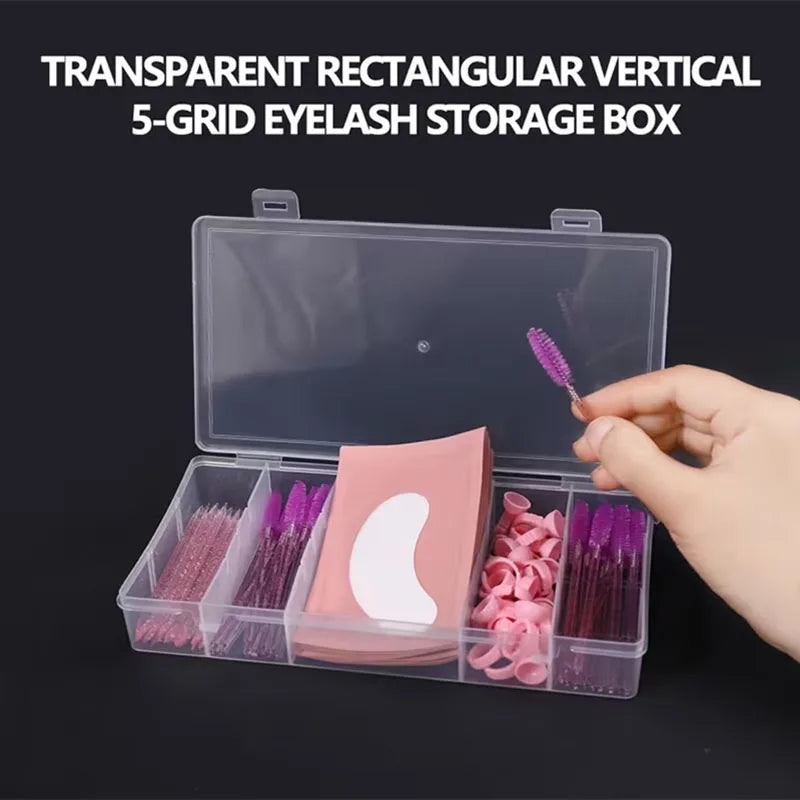 5-Grid Eyelash Storage Box | Lash Extension Organizer