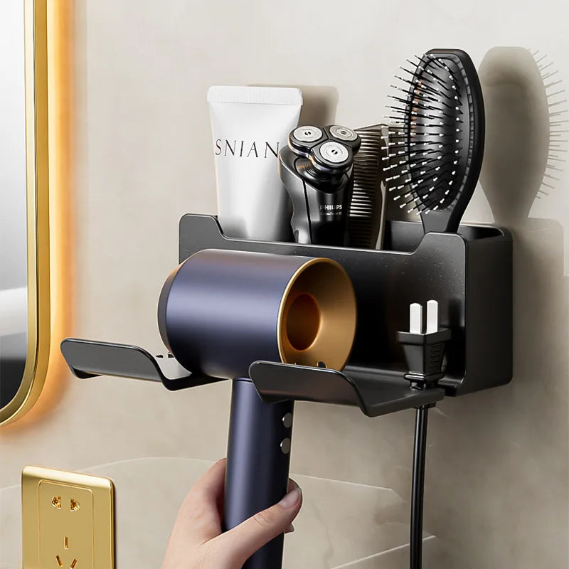 Wall Mounted Hair Dryer Holder – Bathroom Organizer