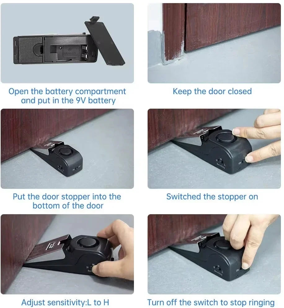 Wedge Door Stop Alarm – 120dB Portable Security Alert
