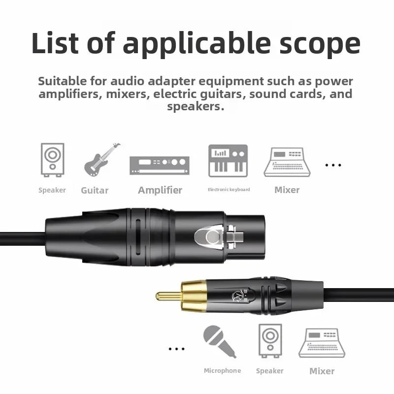 Dual XLR Female to Dual RCA Male Audio Cable | Mixer & Amp