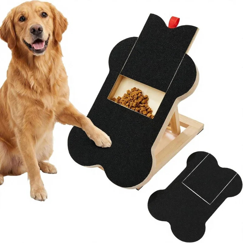 Wooden Dog Nail Scratch Board with Treat Box | Paw Care