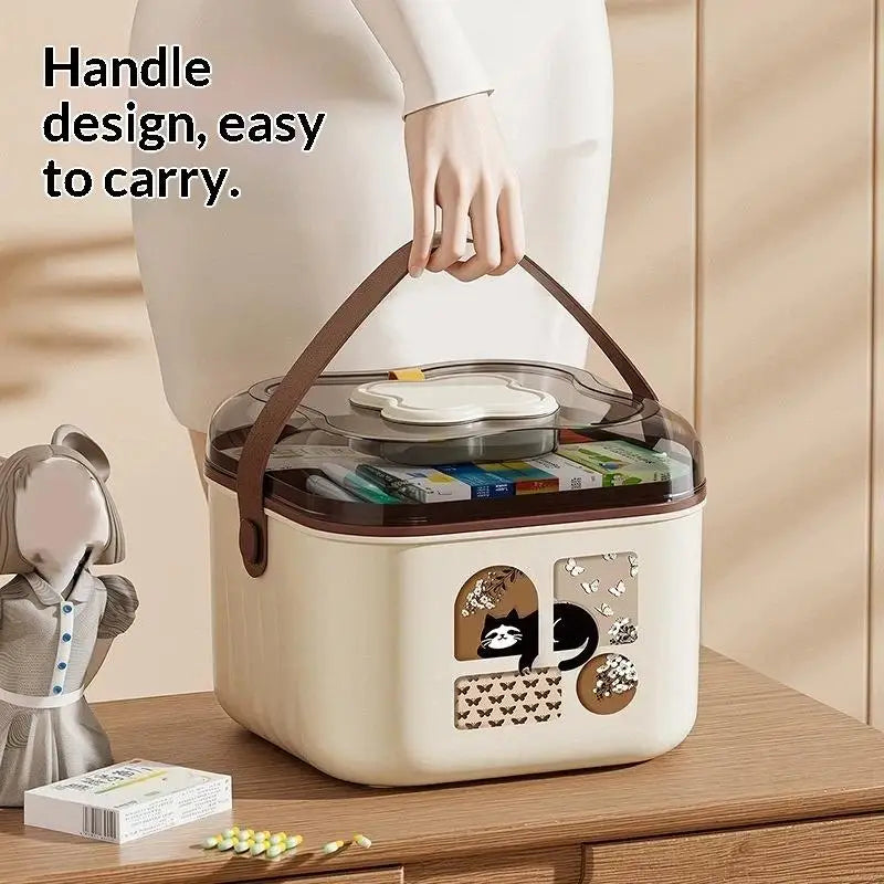 Clear 2-Tier Pill Organizer Box | Family & Travel Storage