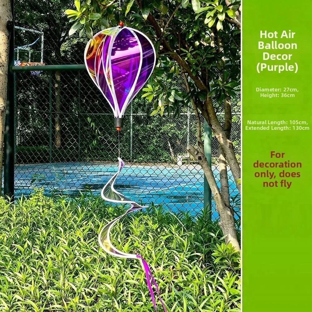 Rainbow Hot Air Balloon Wind Spinner – 36cm Kinetic Garden Decor