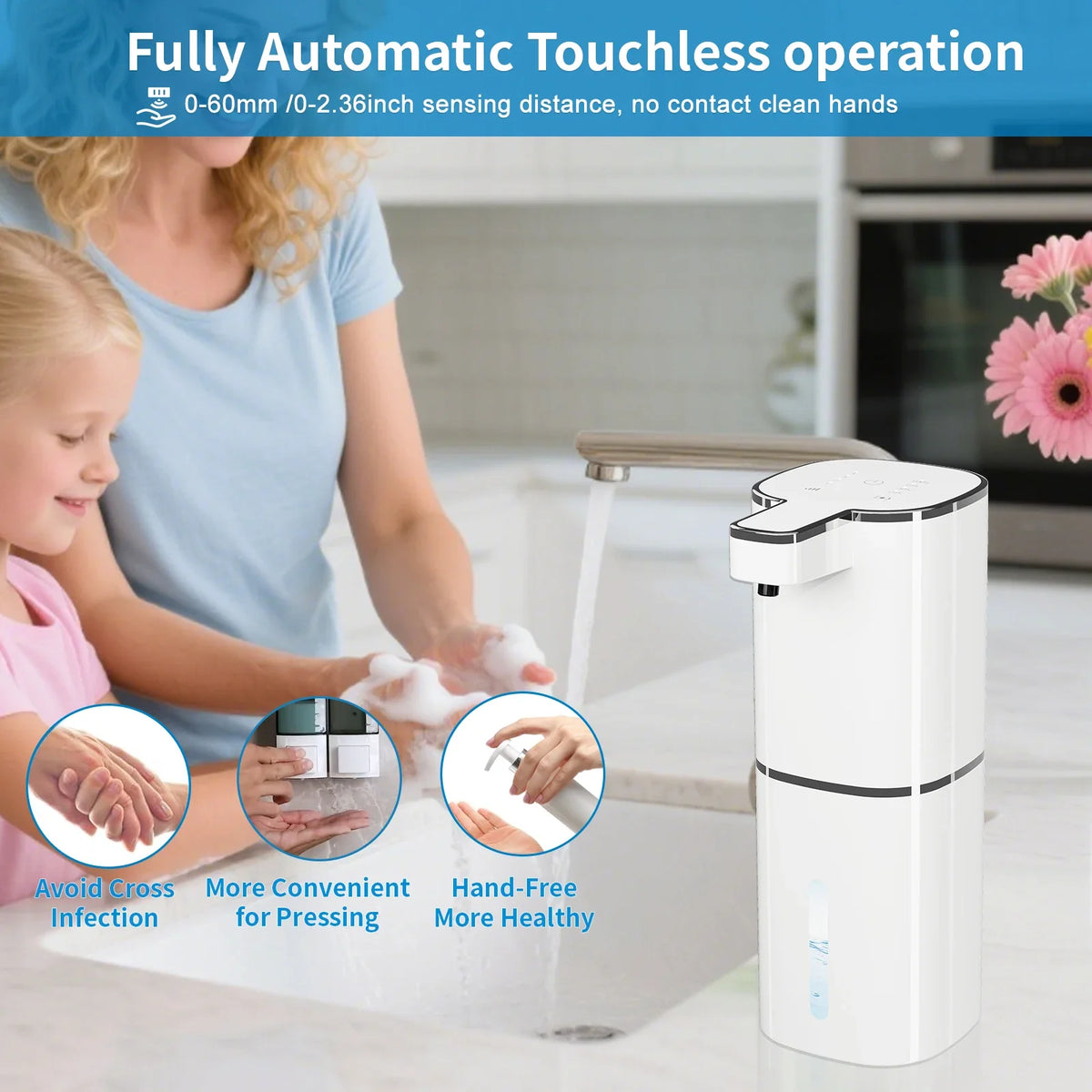 Touchless Wall-Mount Foam Soap Dispenser 420ml | Auto IR