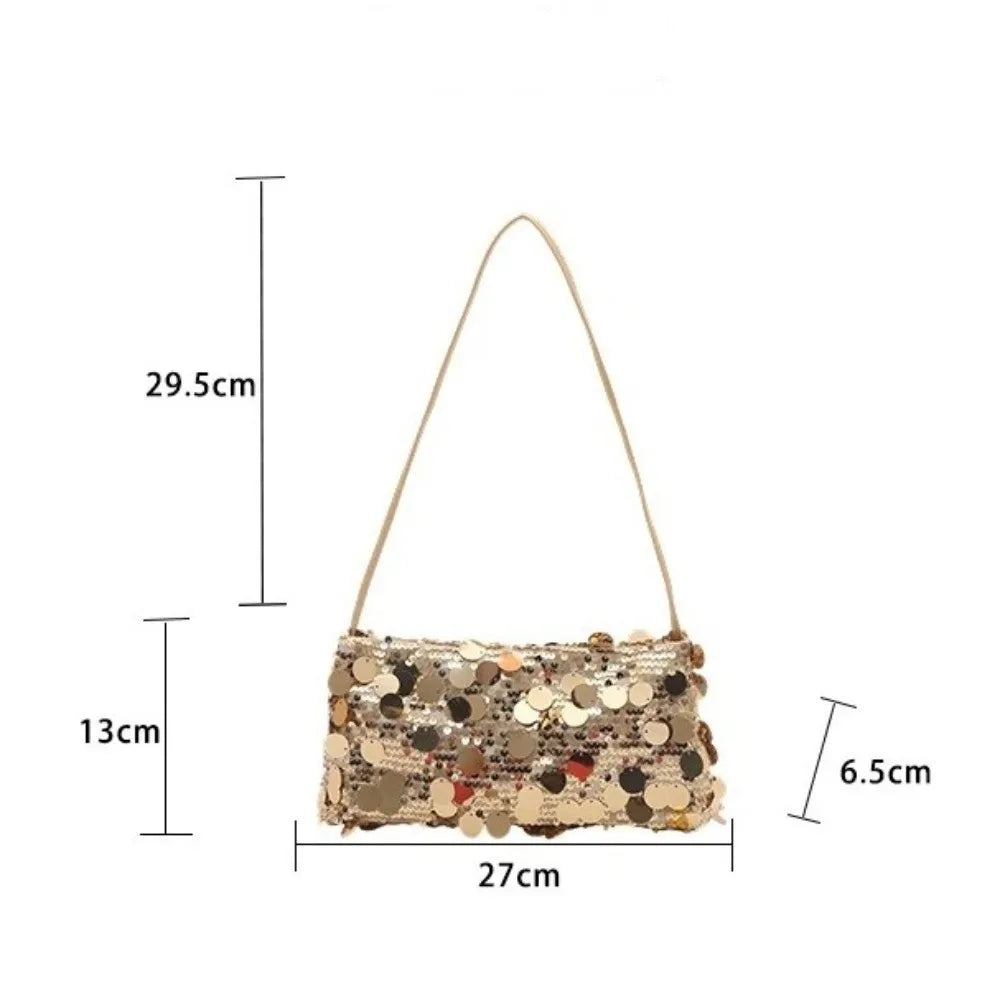 Women's Sequin Shoulder Tote Bag – Large Capacity Evening Bag