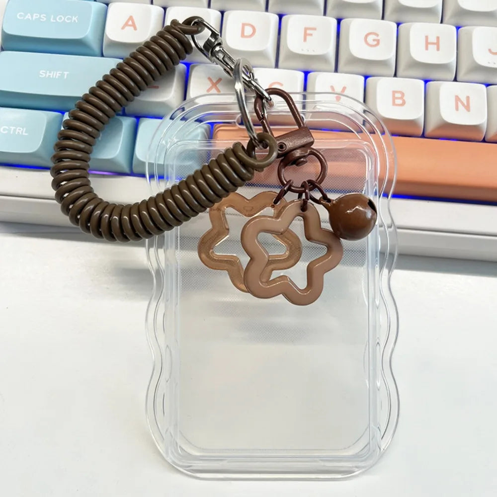 Silicone Kpop Photocard Holder Star Keychain Sliding Cover