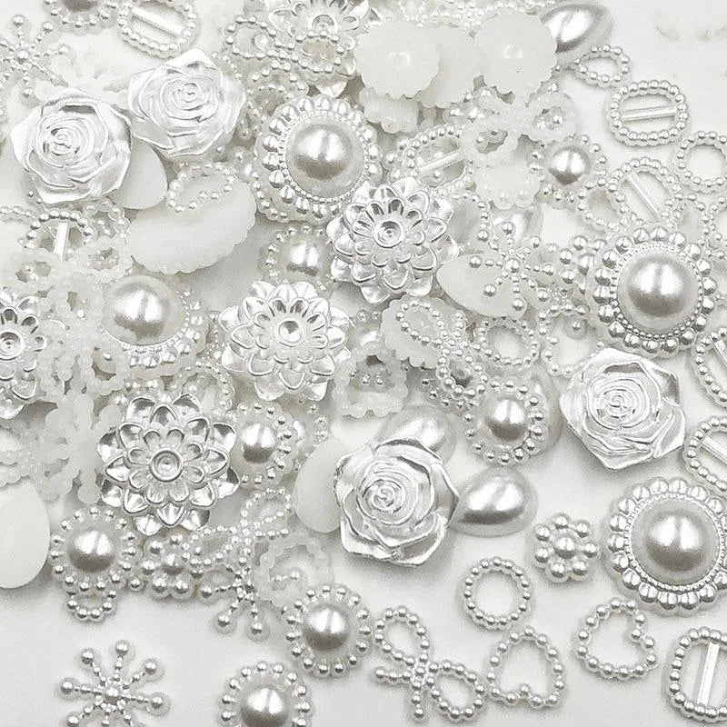 100PCS Plastic Floral DIY Hair Accessories Headwear Beads 6-20mm