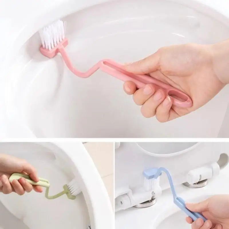 3-Piece Curved Long Handle Toilet Brush – Deep Cleaning Set