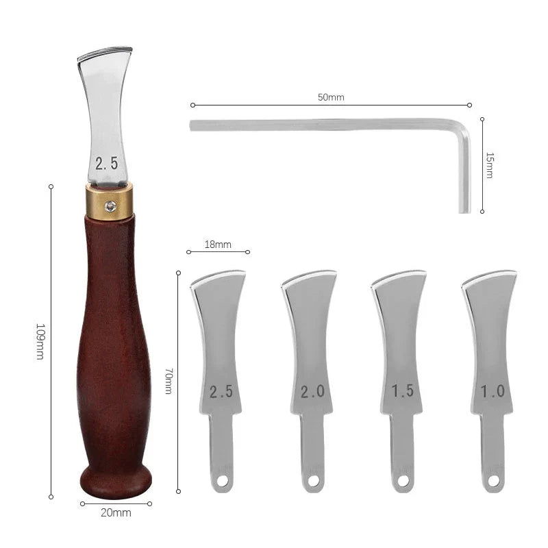 Leather Edge Creaser Tool – Stainless Steel Hot Press Liner