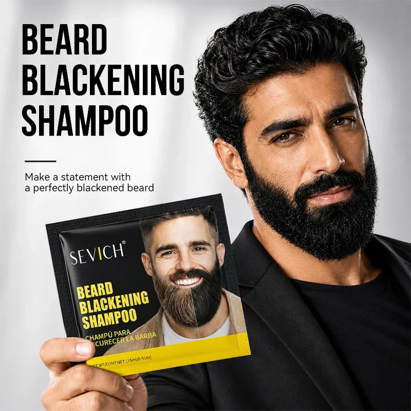 Sevich Black Beard Dye Shampoo – 5-Min Color for Men