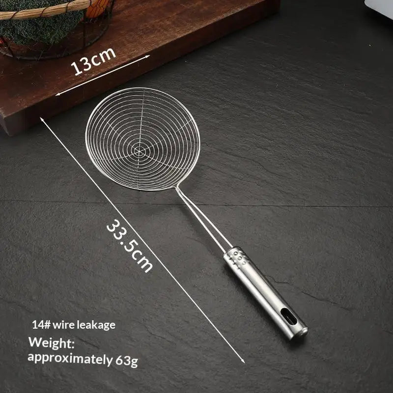 Stainless Steel Skimmer Spoon | Long Handle Mesh Strainer