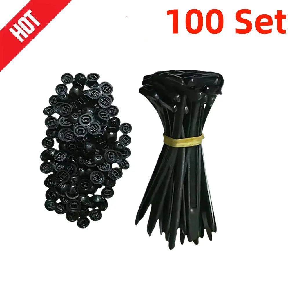 Universal Nylon Cable Tie Clips Car Auto Fastener Screw Replacement