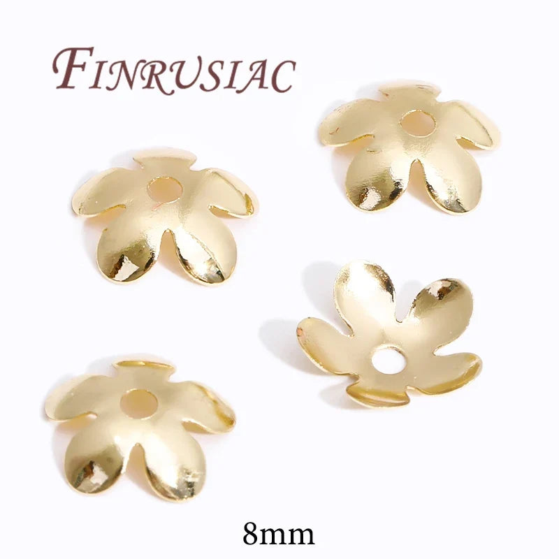 18K/14K Gold Plated Flower Bead Caps – DIY Jewelry Spacers