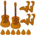 Bamboo Guitar Pick Case Holder with Stand – Set of 2