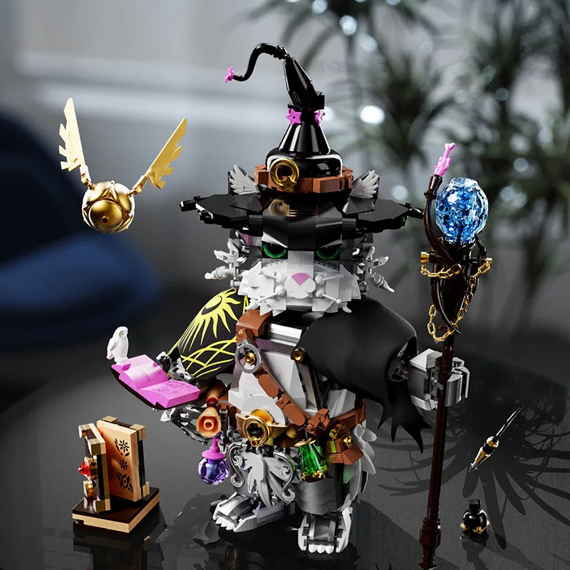 Owl Detective Wizard Cat Building Block Set | BEAST KINGDOM DIY Model