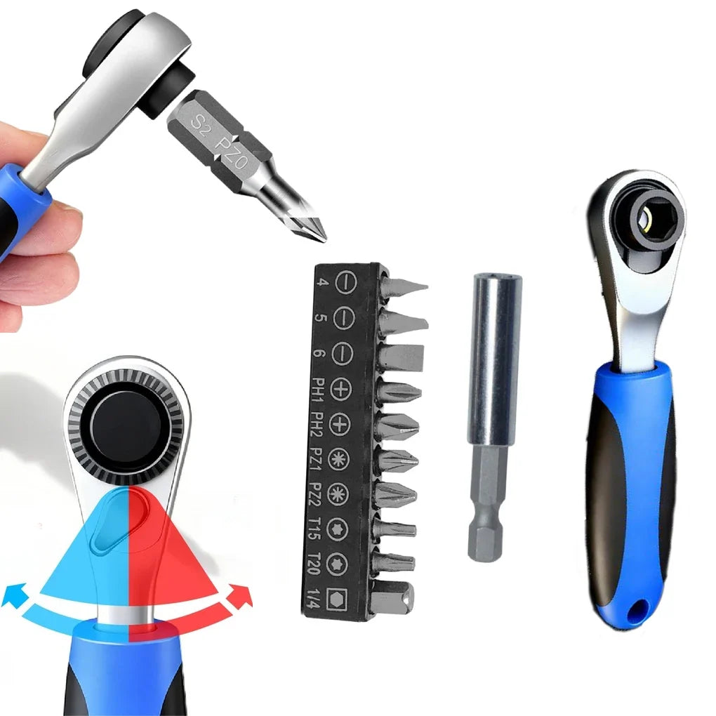 DAZZLEEX 72-Tooth Ratchet Screwdriver Wrench | 1/4" Hex