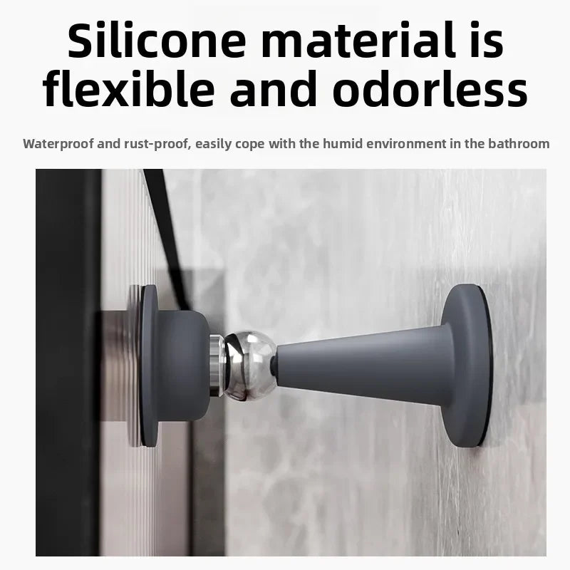 No-Drill Silicone Door Stopper – Suction Floor & Wall Guard