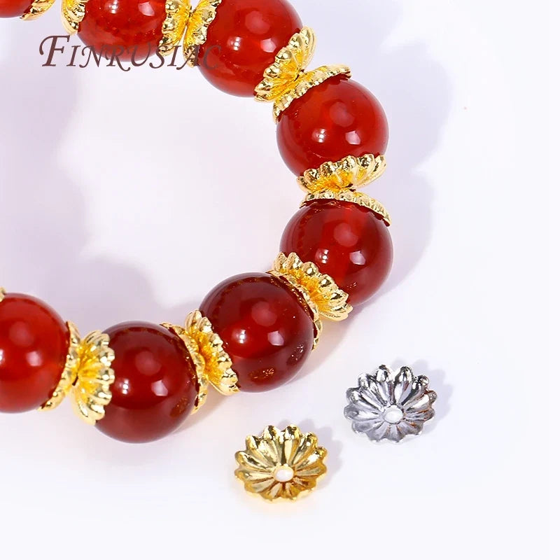5mm 18K Gold Plated Brass Flower Bead Caps – DIY Jewelry