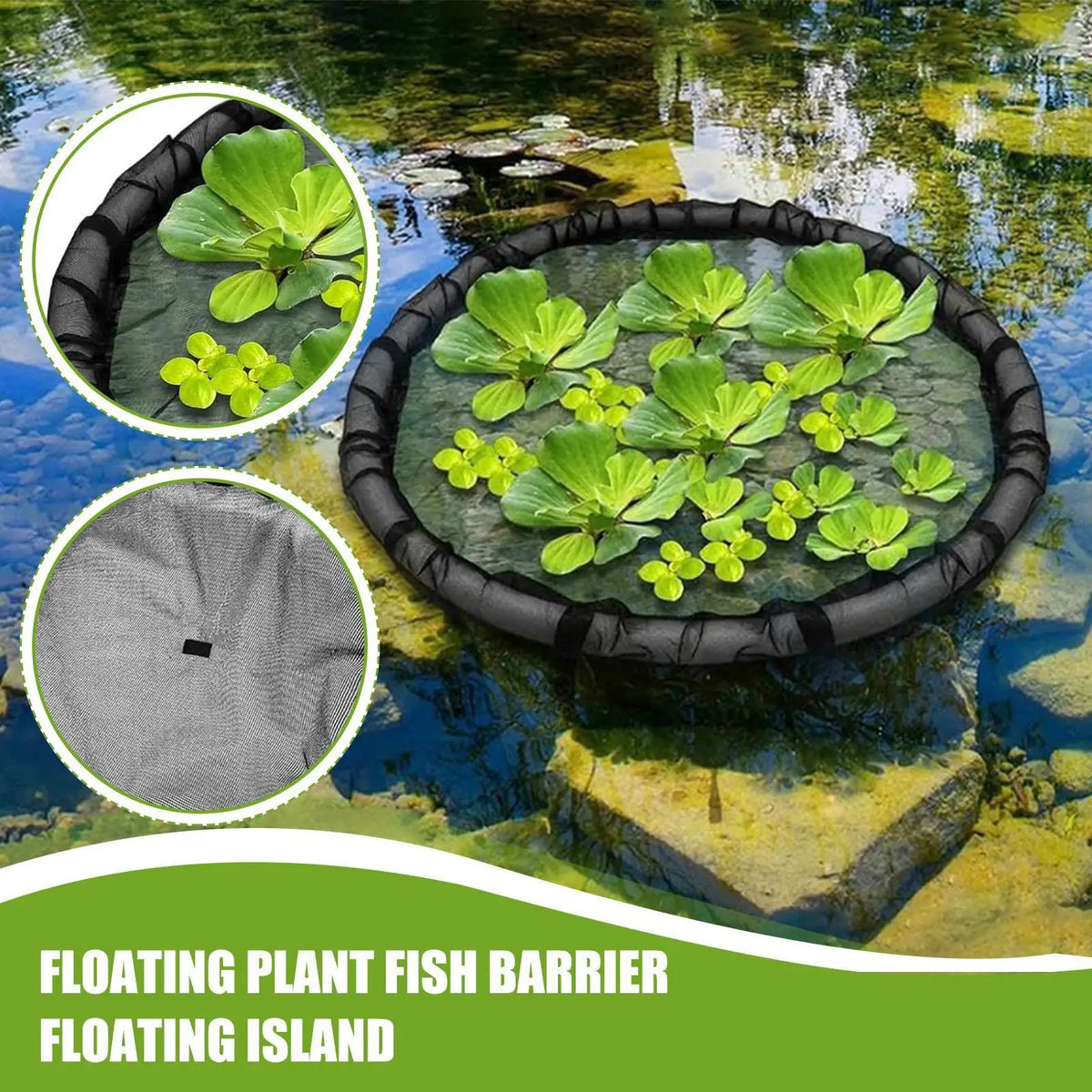 Round Floating Plant Corral 17.7" Fine Mesh Pond Planter