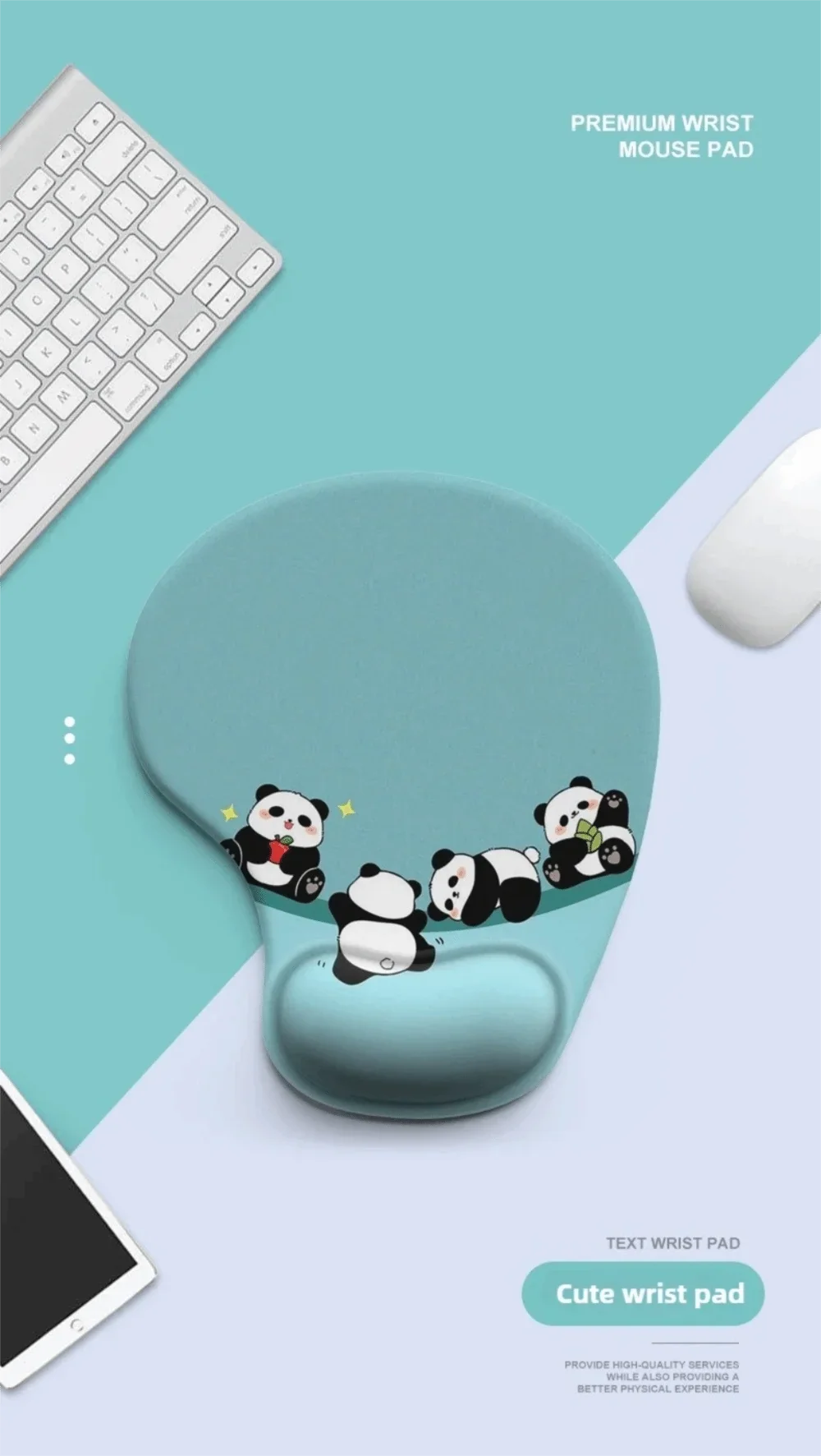 Cartoon Animal Mouse Pad with Non-Slip Ergonomic Wrist Rest