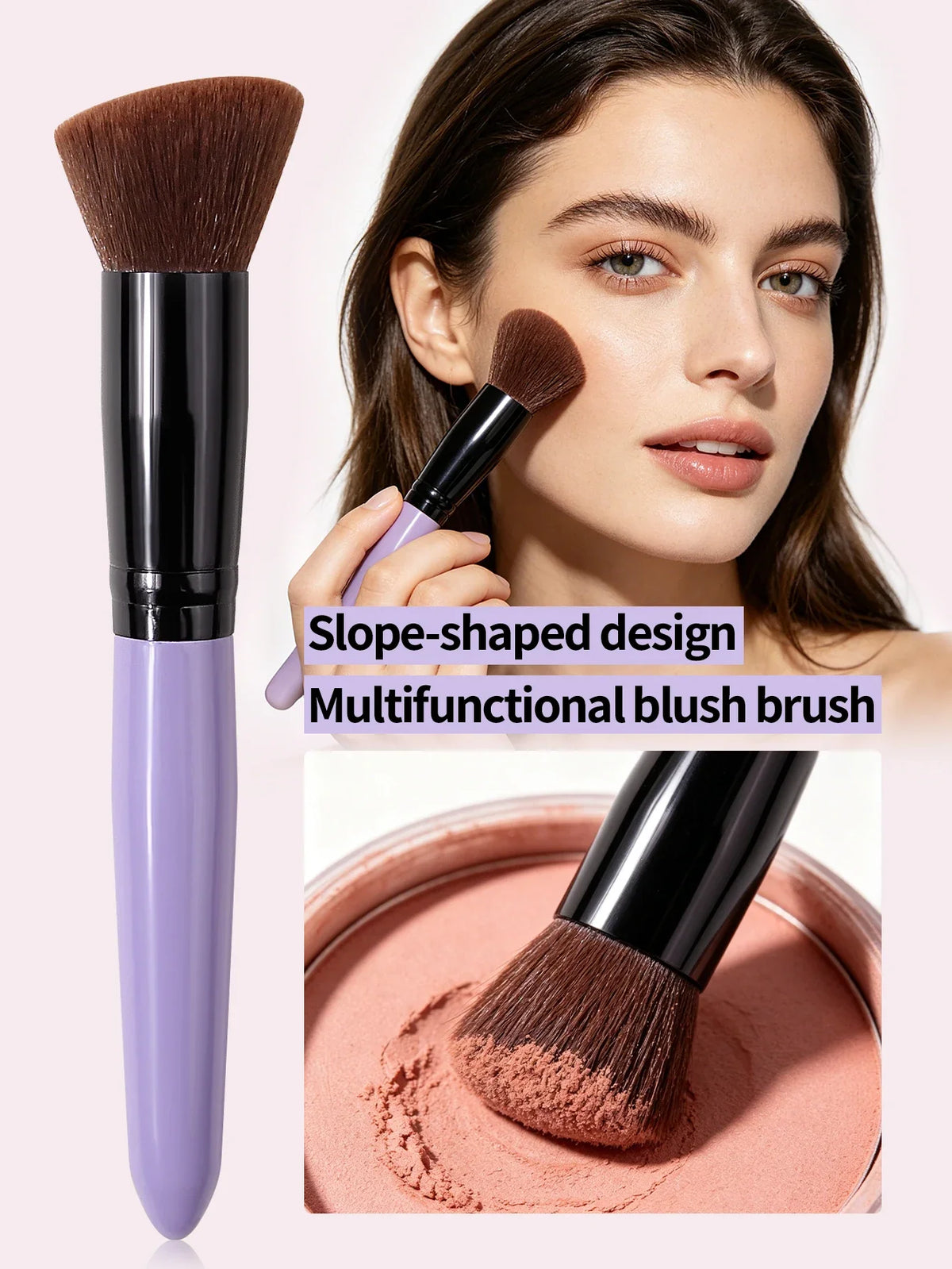 Angled Blush Contour Makeup Brush – Soft Fluffy Synthetic Hair