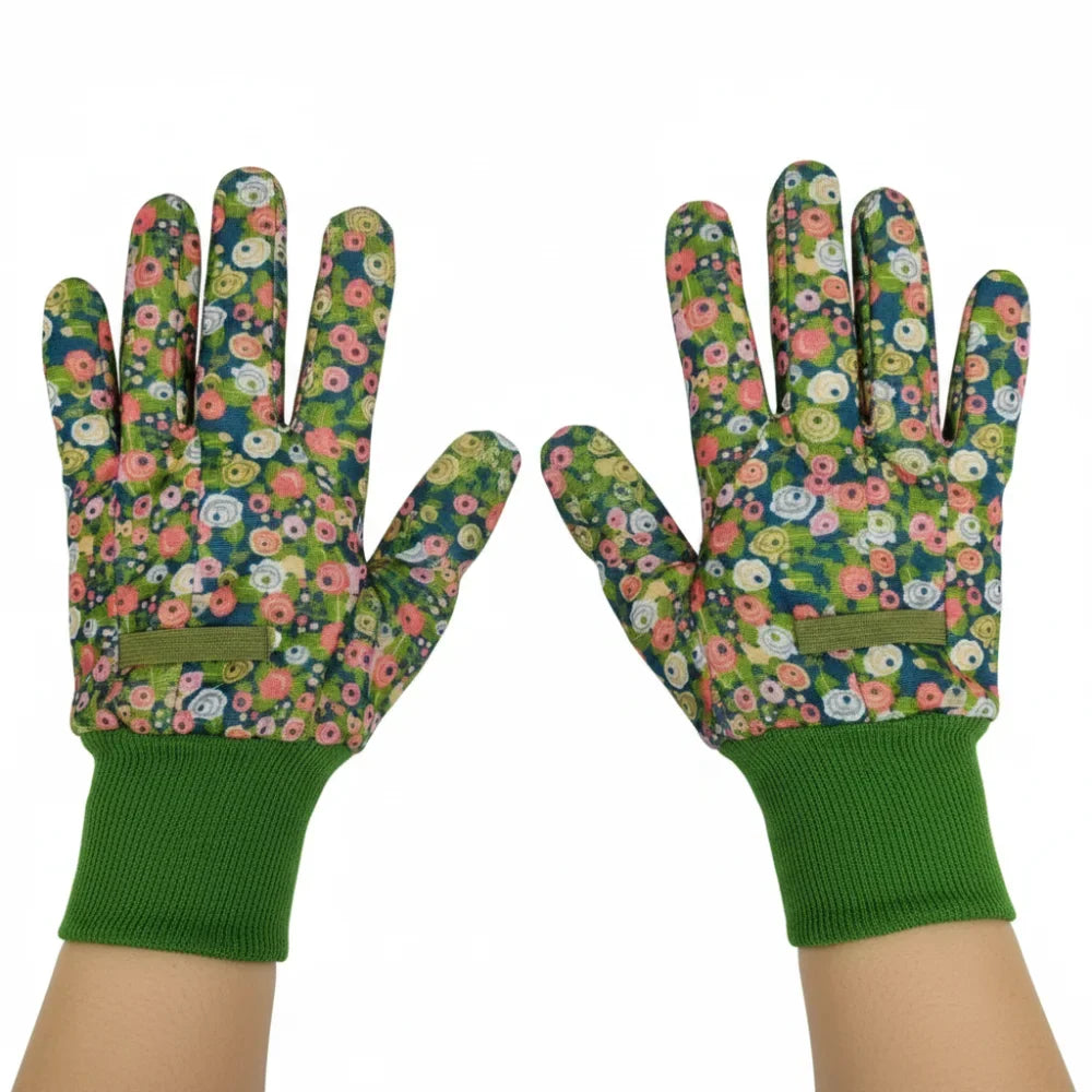 Thorn Proof Floral Gardening Gloves – Breathable Canvas Yard Work