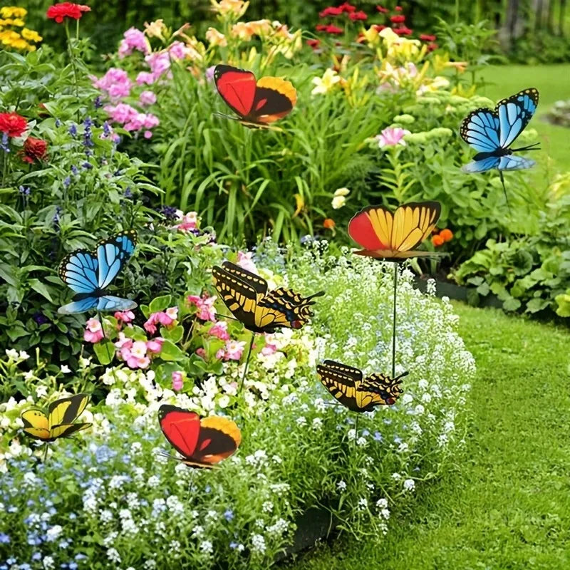 10pcs 3D Butterfly Garden Stakes – Yard & Flower Pot Decor