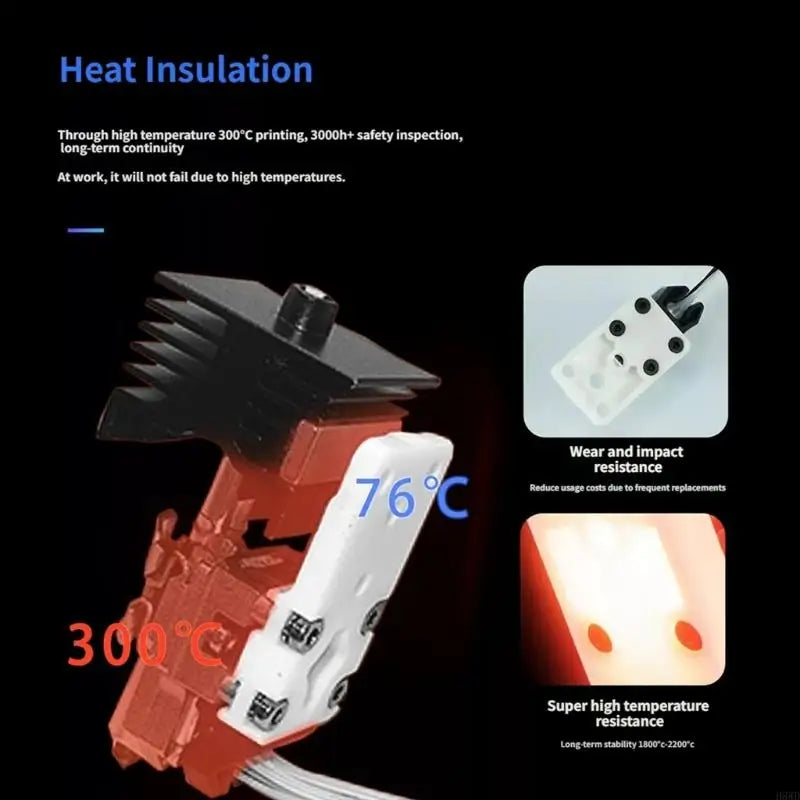 P2S Hot End Heating Assembly for 3D Printers – Aluminum & Ceramic