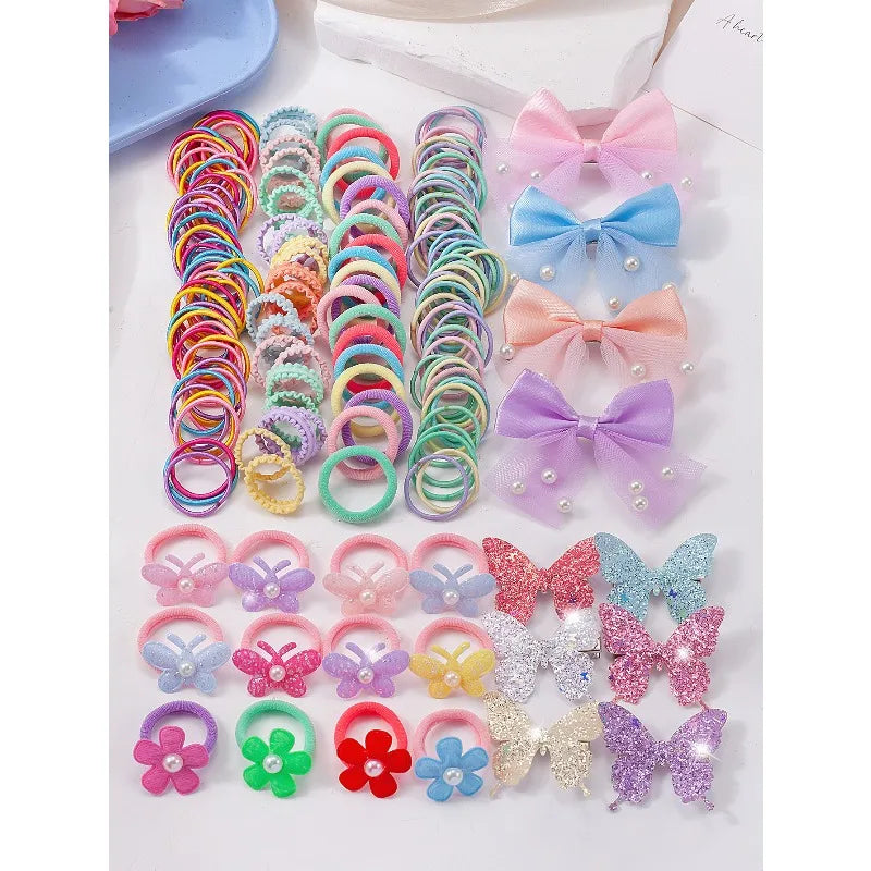 832-Piece Girls Hair Accessories Set – Clips, Bands & Ties