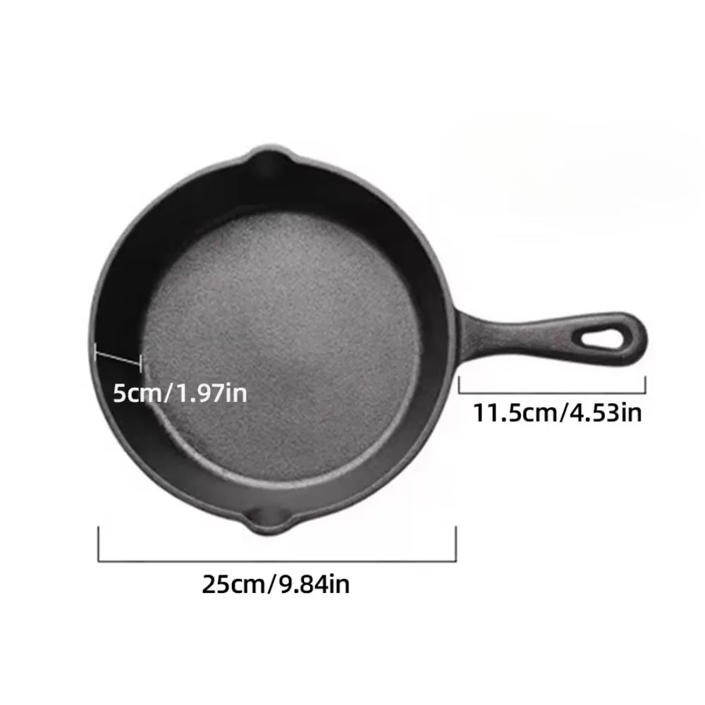 FEB.WIND Cast Iron Skillet – Round Frying Pan & Griddle