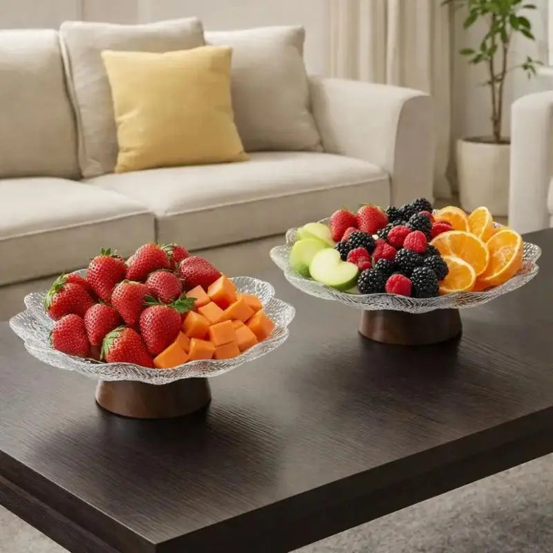 Elegant Footed Fruit Bowl Pedestal Plate – BPA-Free Plastic